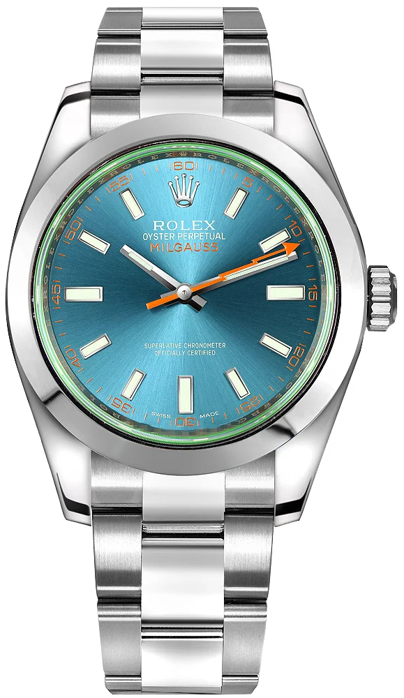 Silver Rolex Milgauss Watch