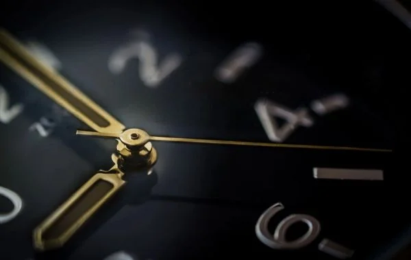 golden dial in a clock
