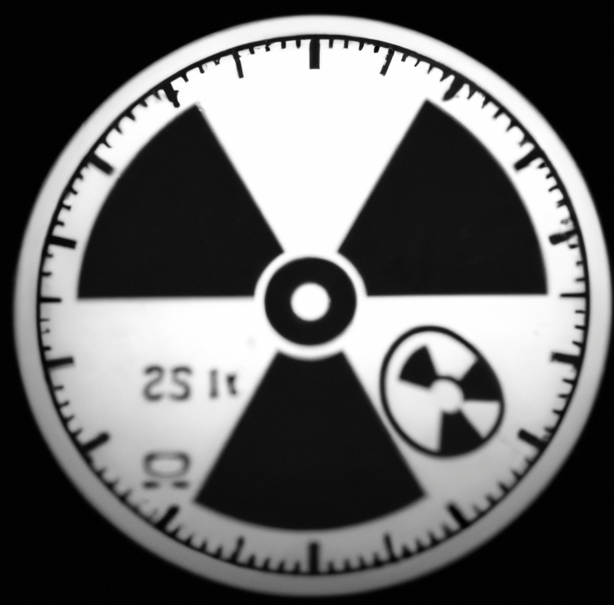 tritium radiation symbol black and white