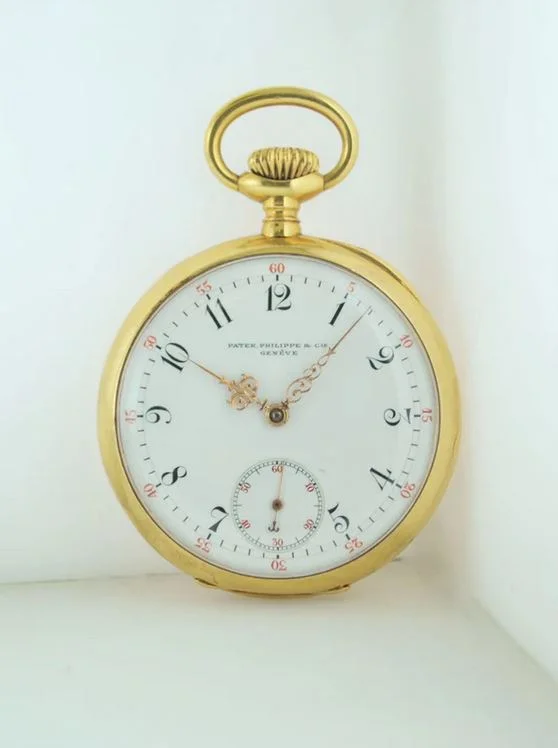 Classic style pocket watch with gold plating.